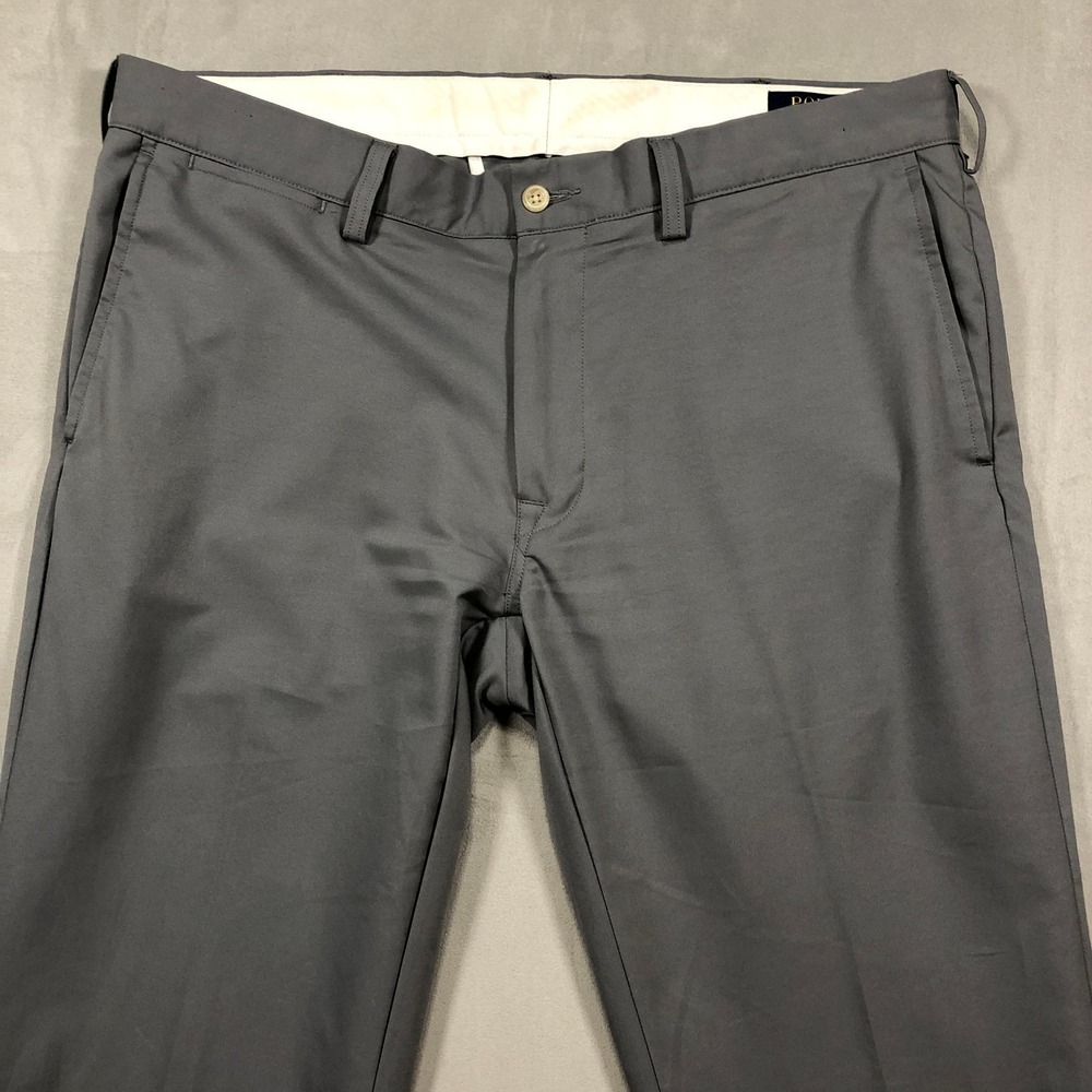 Polo Ralph Lauren Pants Mens 36x32 Gray Chino Slim Straight - Picture 3 of 15